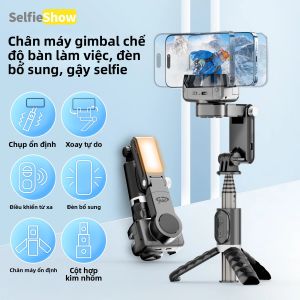 Gậy Tự Sướng Ổn Định Hình Ảnh Selfieshow Q18 Tích Hợp Đèn Chiếu Sáng Cho iPhone - Chế Độ Quay Phim Bằng Điện Thoại Thông Minh 1 Trục Với NFC