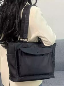 Large Capacity Nylon Tote Bag Womens Single Shoulder Commuter Crossbody Bag Fashionable Korean Style Waterproof Bag