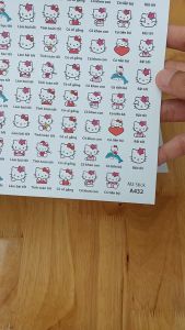 Sticker khen chữ MÈO KITTY 40k 5 tờ A4 x 129 Stick - Mã A432