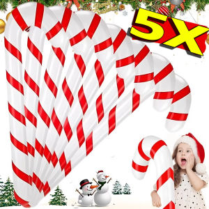 5pcs Christmas Home Decoration Products / Inflatable Christmas Canes Lollipop Balloons / Toy Christmas Canes Lollipop Balloon / Xmas House Decorations