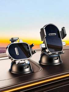 360° Rotating Dashboard Car Phone Holder - Suction Cup Base Auto Lock Shockproof Universal Navigation Mount