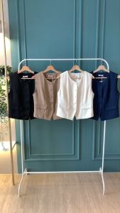 B3946 Haein Wrap Buttons Elegant Vest