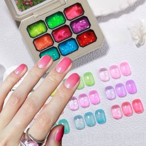 1pc Rainbow Solid Nail Polish Gel Nail Art Transparent Glass Gel Painting UV & LED Artistic Creation Phototherapy Ins Style