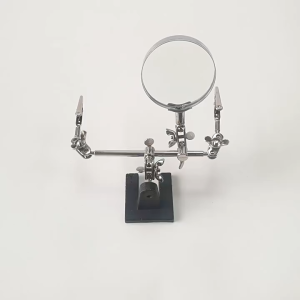 Third Hand Soldering Iron Stand Helping Clamp Vise Clip Magnifying Glass Tool