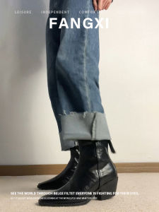 V-Neck Western Cowboy Boots Square Toe Women