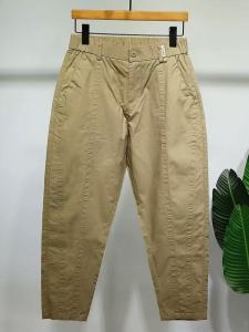 กางเกงขายาวทรงตรงผ้าฝ้ายระบายอากาศสำหรับผู้ชาย ทรงบาง ทรงหลวม ทรงลำลอง ฤดูใบไม้ผลิและฤดูร้อน กางเกงขายาวทรงเก้าส่วน