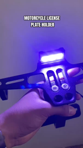 HOTSPEED Universal Motorcycle License Plate Holder With LED Lights Adjustable Yamaha Honda Sniper155