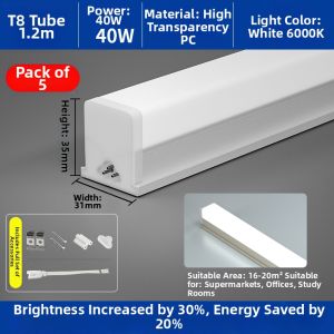 YUANMUXUAN | Ultra Bright Energy Saving Integrated Tube Light 1.2m