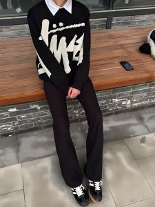 Quần Ống Đứng Cạp Cao Mùa Hè Phong Cách Mới Quần Dài Ống Rộng Thoải Mái Cho Nam Và Nữ