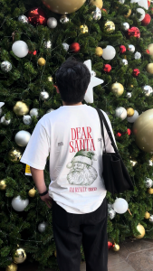 เสื้อยืด cotton 100% supersoft  สกรีนลาย Dear Santa สีขาว
