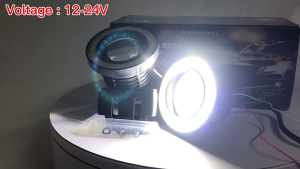 2pcs Car LED DRL Angel Eyes Fog Lamp 12V Universal Driving Lights White Light 3.5" 89mm Auto Fog Light Waterproof 1 Pair