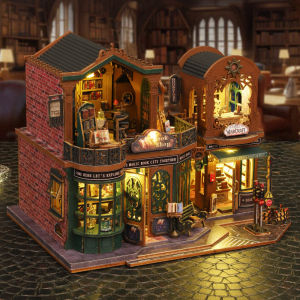 Newest DIY Doll House Wooden Miniature Furniture Twilight Bookstore Dollhouse Handmade Home Assembly Model Toys Birthday Gifts
