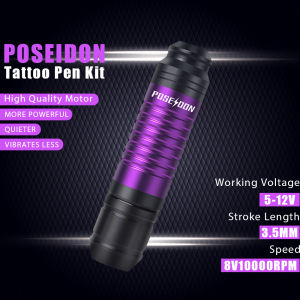 LASTJUDG Tattoo Pen Kit Tattoo Machine with Wired Power Supply Set Rotary Tattoo Machine with 10Pcs Tattoo Needles Cartridge and Tattoo Supplies for Artist