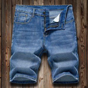 Summer Shorts Jeans Men Denim Pants Stretch Dark Blue Fashion Design Mens Jeans Slim Straight Male Short Jeans Hombre