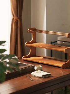 Desktop Storage Rack Rak Dapur Kayu 2/3Layers Table Shelf Storage Display Rack Kitchen Cup Holder Rack Plant Rack 置物架