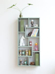 XIAOMUNOLIANGPIN | Wall-mounted Wooden Grid Shelf