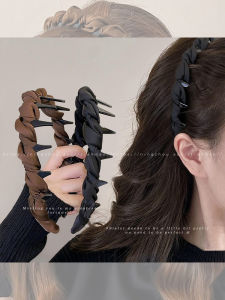 Womens Anti-Slip Wave Hairband 2025 New Daily Outdoor Wear High Forehead Hairband Hair Accessory Face Wash Hair Clip