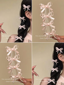 PINK EMPRESS | Elegant Pink Bow Hair Clip For Side Bangs And Fringe