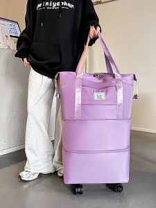 OUDENGPAI | Foldable Double Shoulder Travel Backpack With Wheels Large Capacity Universal Wheel luggage Bag Oxford Cloth Youth Suitable