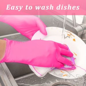 Disposable Nitrile Gloves For Home Cleaning Pet Care Hair Dyeing 3 Sizes To Choose: S/M/L Multifunctional Cleaning Gloves Fa