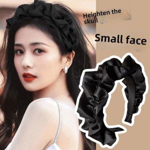 White Deer Womens Hairband Forehead Wrinkle Design Face Slimming Autumn Winter Hair Clip Height Increasing Fashion Accessory