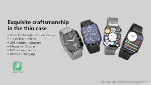 Certafina SmartWatch Men NFC GPS Movement Track smartwatch 1.9inch big screen