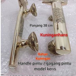 handle pintu / gagang pintu / pegangan pintu rumah kuningan antik unik mewah