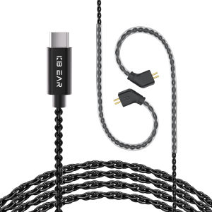 Cáp Tai Nghe KBEAR CX01 Type C 2PIN 1.5m Màu Đen OFC HiFi Nâng Cấp Cáp Tai Nghe Có Dây Với Tùy Chọn Đầu Nối QDC/0.78mm/TFZ PIN