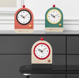 Minimalis Nordic siri meja jam jualan panas rumah ruang tamu mudah dan fesyen bisu kreatif vintaj teh meja jam hiasan seni 13.8x20.5cm