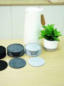 10pcs Felt Coaster Set Dining Table Protector Pad Heat Resistant Cup Mat Coffee Tea Hot Drink Mug Placemat Kitchen Accessories