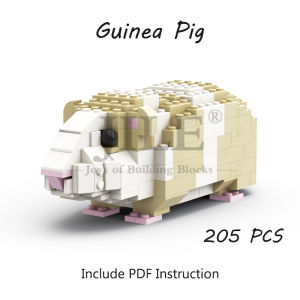 205pcs MOC Bricks Guinea Pig Hamster Mouse Model Building Blocks Cute Pet Animal Set Creative Kid Toy Birthday Christmas Gift