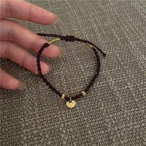 Life Lock Love ~ Safety Lock Red Rope Braid Fu Character Bracelet Female Special-Interest Design Couple Girlfriends Carrying Strap Ins Bracelet