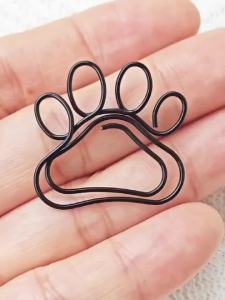 25Pcs Cute Dog Paw Paper Clips Mini Animal Bookmark Clips Fun Stationery for Office & School Use