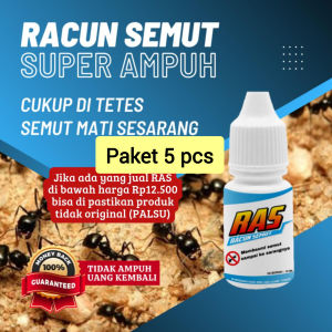 PAKET HEMAT 5 PCS OBAT RACUN PEMBASMI SEMUT RAS SUPER AMPUH || Cairan Pembasmi Semut