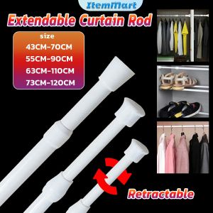 ItemMart Extendable Curtain Rod Shower Curtain Rod Adjustable Rod 43cm-70cm 55cm-90cm 63cm-110cm 73cm-120cm No punching