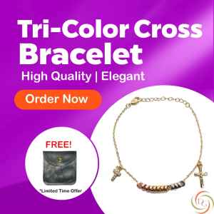 Tri Color Cross Bracelet with Free Pouch