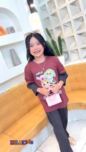 Setelan anak perempuan celana chinos ziela kids powerpuff girls / One set katun kombed mix chinos zielakids usia 4 tahun sampai 13 tahun