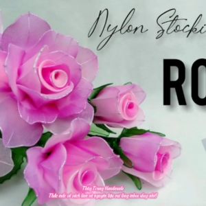 10 cặp lá hồng vải trang trí hoa voan hoa giấy