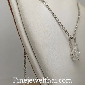 Finejewelthai-จี้เงินแท้ จี้โชคดี เลือกฝังเพชรสังเคราะห์หรือพลอยแท้ได้-P1112gem (ราคานี้ไม่รวมสร้อยนะคะ)