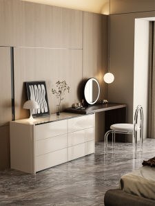 Italian Simple Storage Dressing Table Vanity Solid Wood