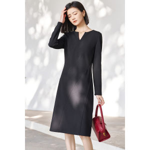 Misoshine | Slimming V-Neck Structured A-Line Dress