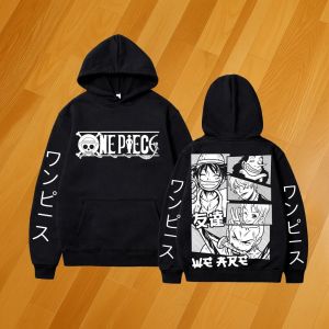 Bandai | One Piece Anime Hoodie Men Women Luffy Graphic Print Pullover Sweatshirt Cotton Streetwear Casual Tops Jacket 2026 Spring Autumn