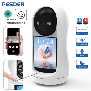 BESDER 4MP PTZ Wifi กล้องวิดีโอ Call 2.8 นิ้วหน้าจอ IPS Baby Cry Sound Detection Security กล้อง IP Baby Monitor iCSee