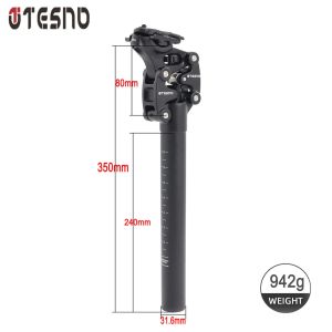 TESNO Bike Seatpost With Shock Absorber 27.2/30.9/31.6mm Mtb Bicycle Seatpost Suspension Four Link Bicycle Saddle Tube 350mm