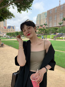 เสื้อชั้นในยางพาราแบบมีสายรัดแขนบางสำหรับผู้หญิง เสื้อกั๊กแบบสวมใส่ลำลองในฤดูร้อน ป้องกันแสง ชุดชั้นในแบบมีสายรัดสองข้าง