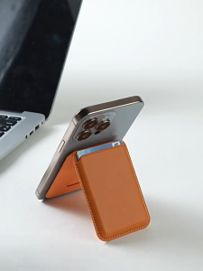 Tri-Town For Magnetic Wallet with Holder For iPhone 17/16/15/14/13/12 Series Premium Leather Card Bag Stand