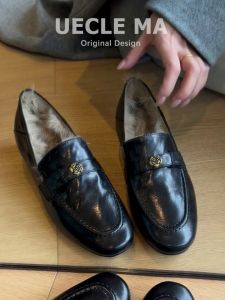 MASHUJIA | Genuine Leather Rabbit Fur Winter Warm Heeled Shoes
