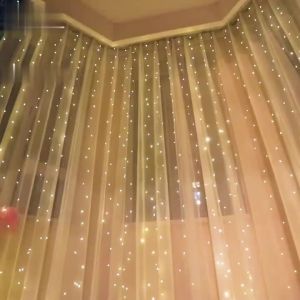 3x1/2/3M LED Màn Vòng Hoa Có Điều Khiển Từ Xa USB Cổ Tích Đèn Festoon Cho Giáng Sinh Năm Mới Trang Trí Dùng Nguồn USB Phát Sáng Vòng Hoa