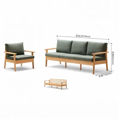 YUANSHI YUANSU | All Season New Chinese Style Small Apartment Living Room Sofa Solid Wood Sofa