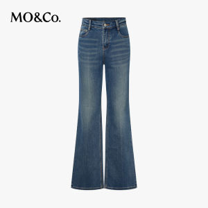 MO&Co. | Fleece Lined Warm Mid High Waist Straight Trousers
